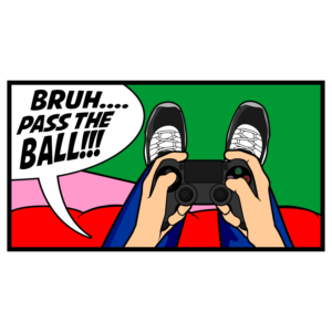 Guy sitting down playing PS4 in Jordan Concord 11's | Diseño de Camiseta por Arif Luqman a.k.a Maman