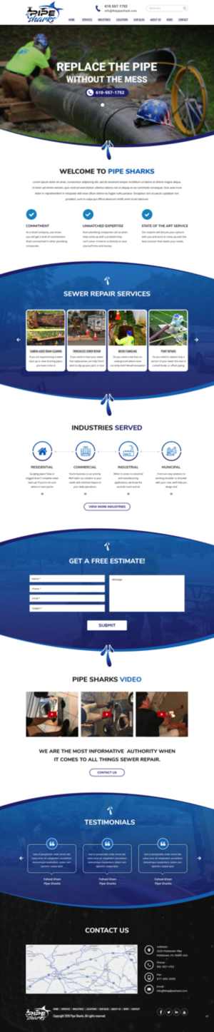 Web Design by pb for Pipe Sharks LLC | Design: #20951442