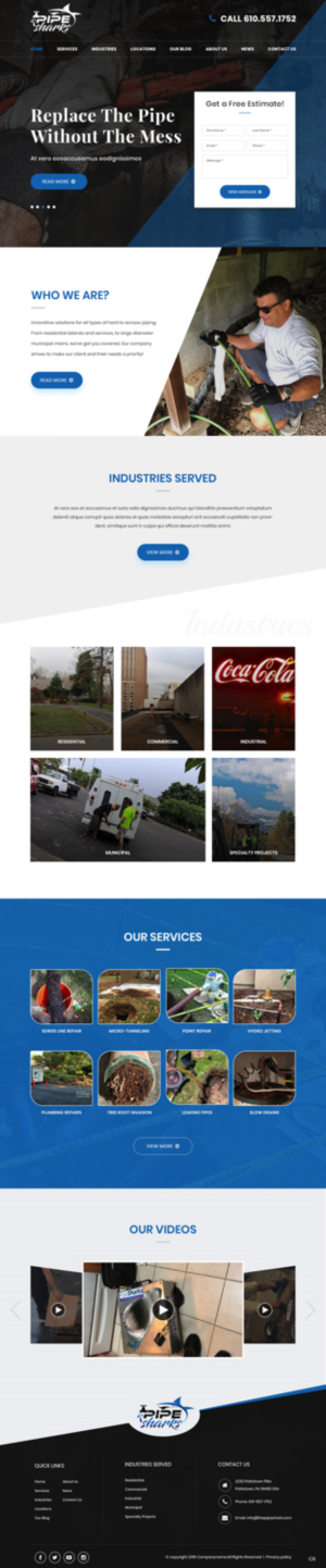 Web Design by pb for Pipe Sharks LLC | Design: #20951443
