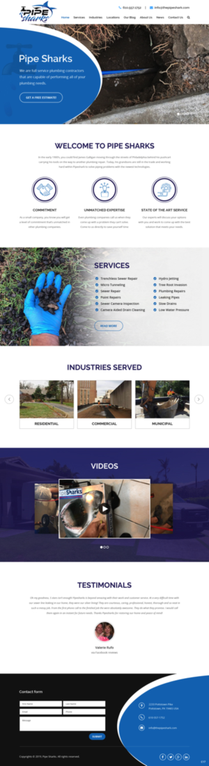Web Design by pb for Pipe Sharks LLC | Design: #20951444