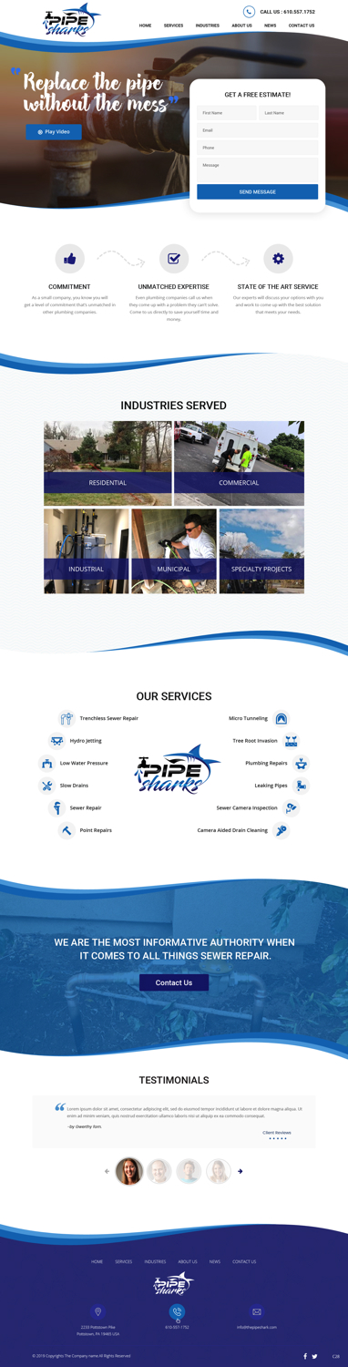 Web Design by pb for Pipe Sharks LLC | Design #20951445