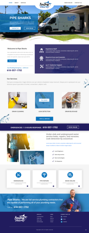 Web Design by pb for Pipe Sharks LLC | Design: #20951446