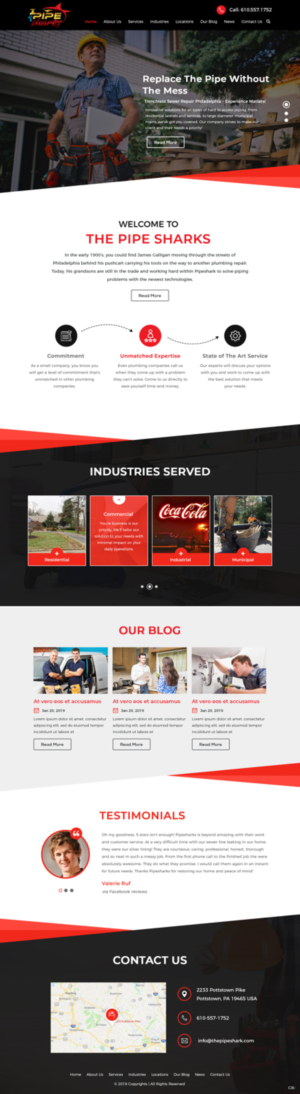 Web Design by pb for Pipe Sharks LLC | Design: #20951447