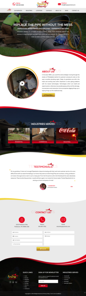 Web Design by pb for Pipe Sharks LLC | Design: #20951448