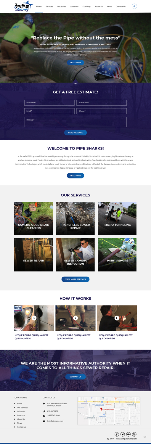 Web Design by pb for Pipe Sharks LLC | Design #20951453