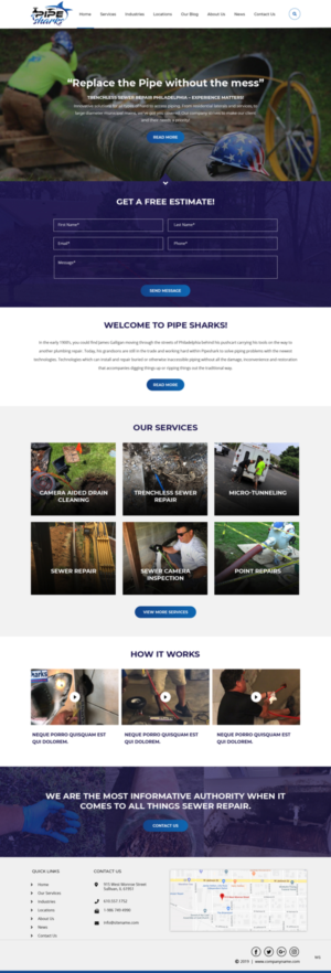 Web Design by pb for Pipe Sharks LLC | Design: #20951453