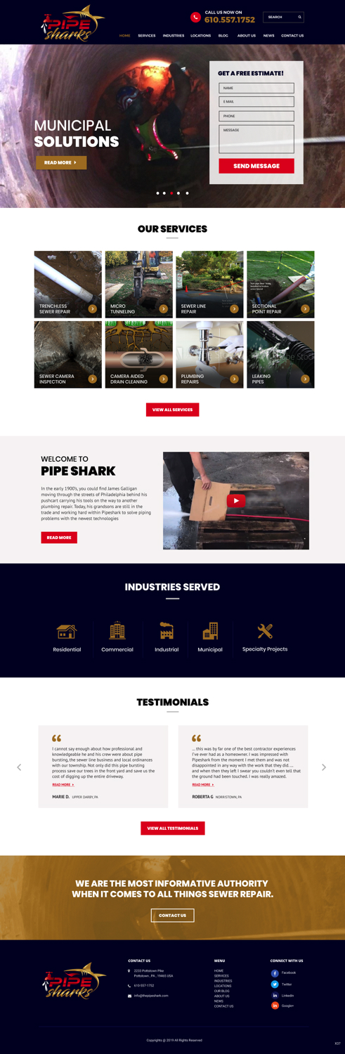 Web Design by pb for Pipe Sharks LLC | Design #20951454