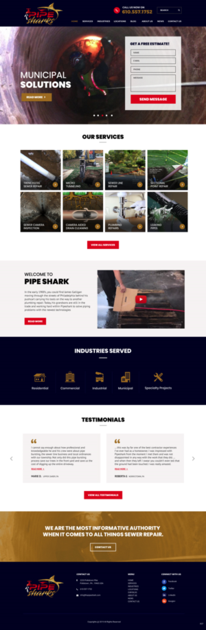 Web Design by pb for Pipe Sharks LLC | Design: #20951454