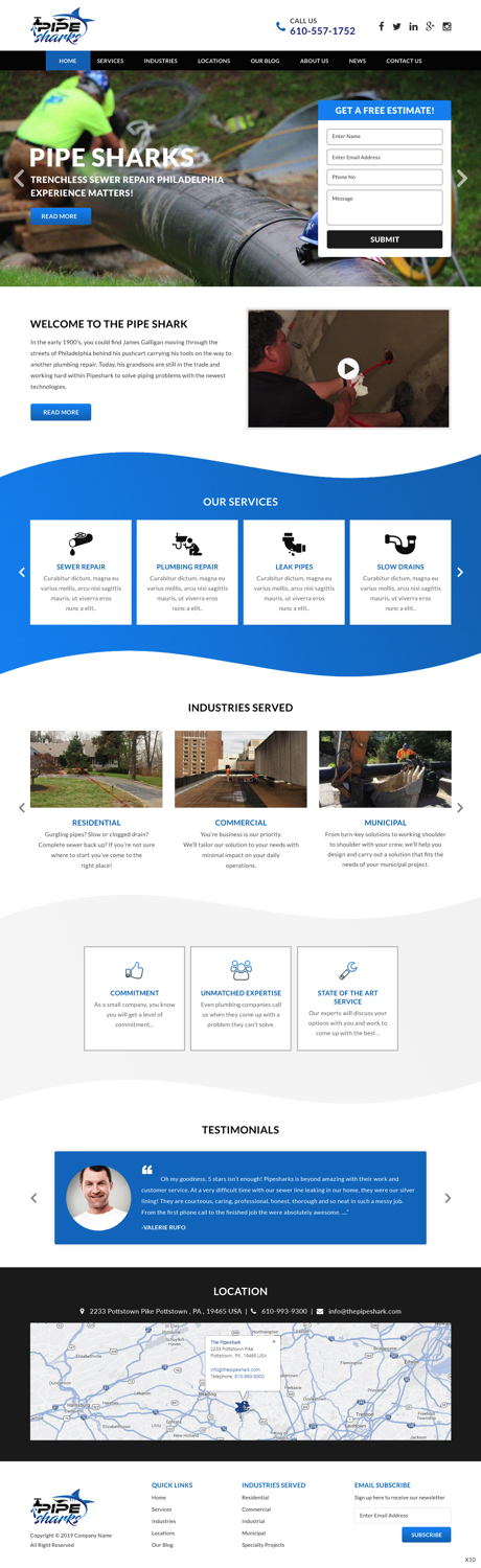 Diseño Web por pb para Pipe Sharks LLC | Diseño #20951456