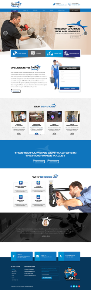 Web Design par Sbss pour Pipe Sharks LLC | Design : #20949893