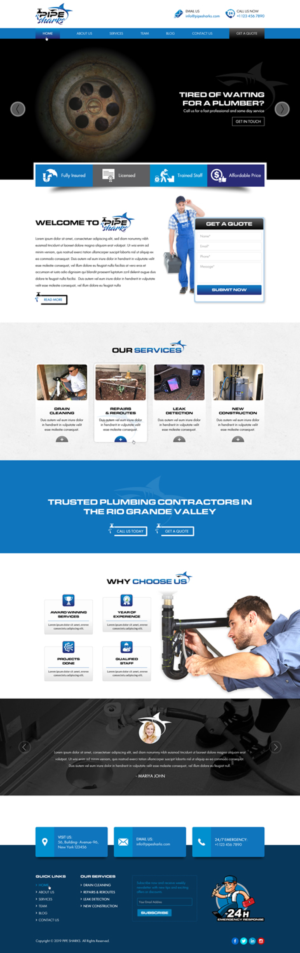 Web Design par Sbss pour Pipe Sharks LLC | Design : #20949895