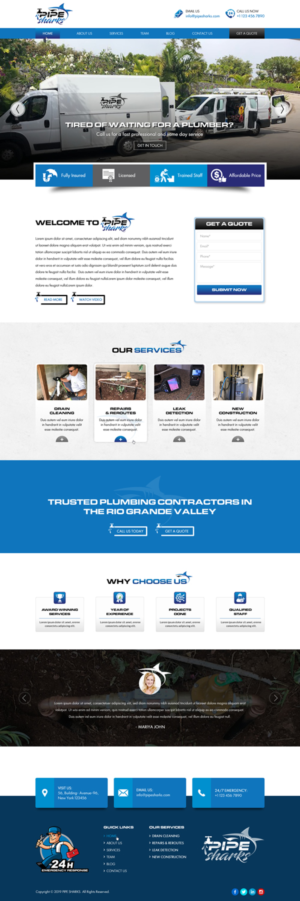 Web Design par Sbss pour Pipe Sharks LLC | Design : #20957485