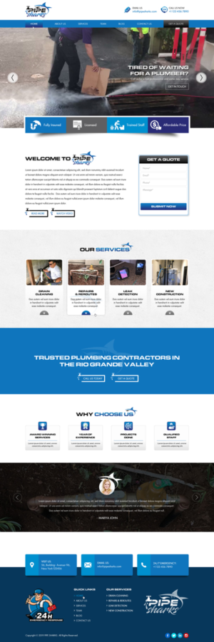 Web Design par Sbss pour Pipe Sharks LLC | Design : #20957488