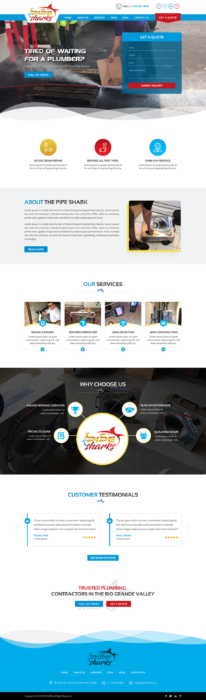 Web Design by Sbss for Pipe Sharks LLC | Design: #20957489