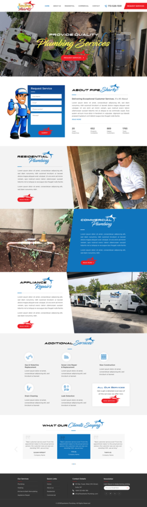 Web Design par Sbss pour Pipe Sharks LLC | Design : #20966516