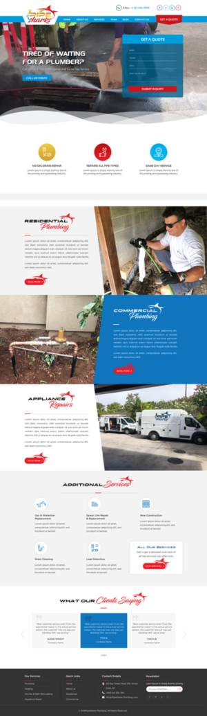 Web Design par Sbss pour Pipe Sharks LLC | Design : #20995011