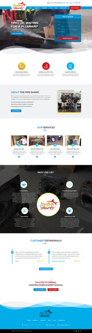 Web Design par Sbss pour Pipe Sharks LLC | Design : #21075336