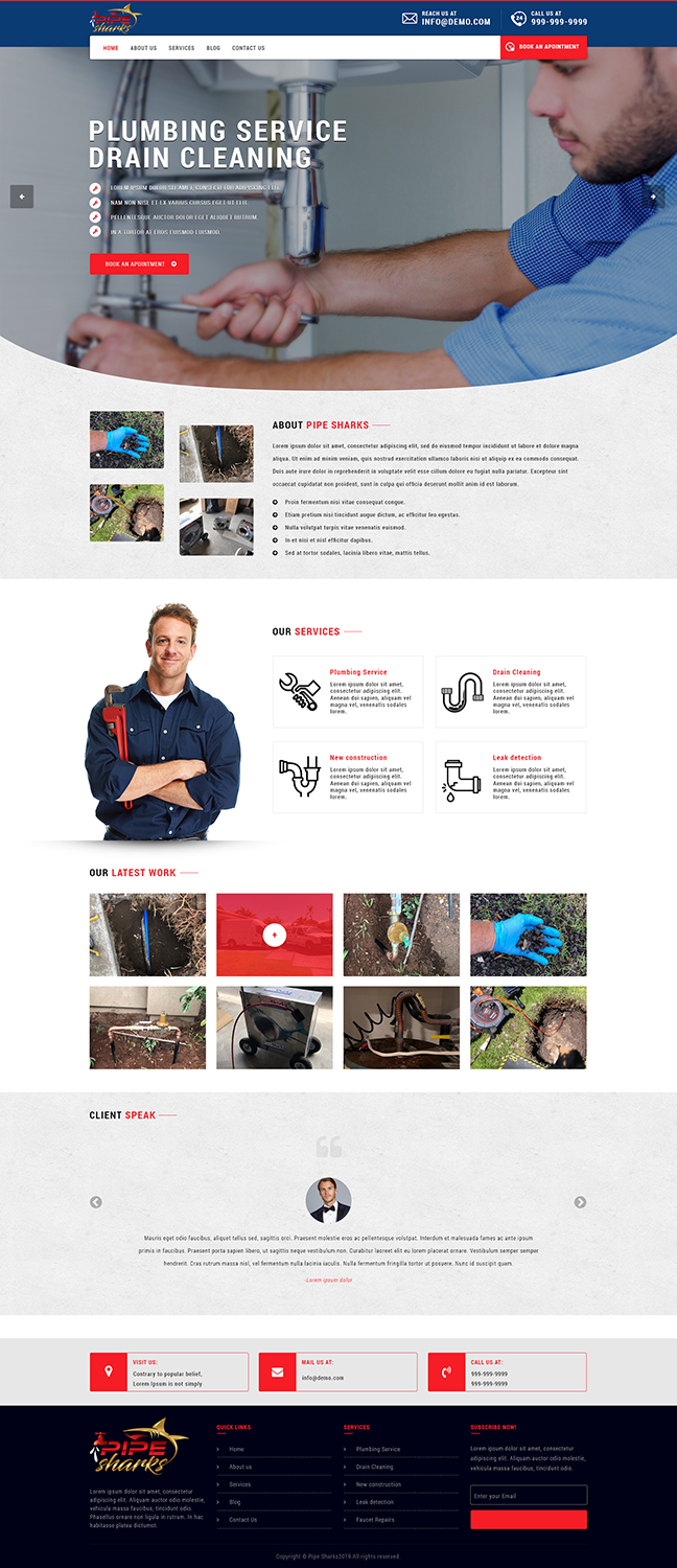Web Design by Abhinav Katiyar for Pipe Sharks LLC | Design #20947758
