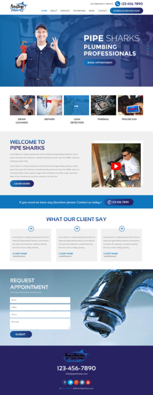 Web Design par rightway pour Pipe Sharks LLC | Design : #20978622