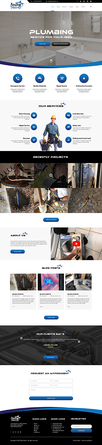 Web Design by bdesigner9 for Pipe Sharks LLC | Design #20961241