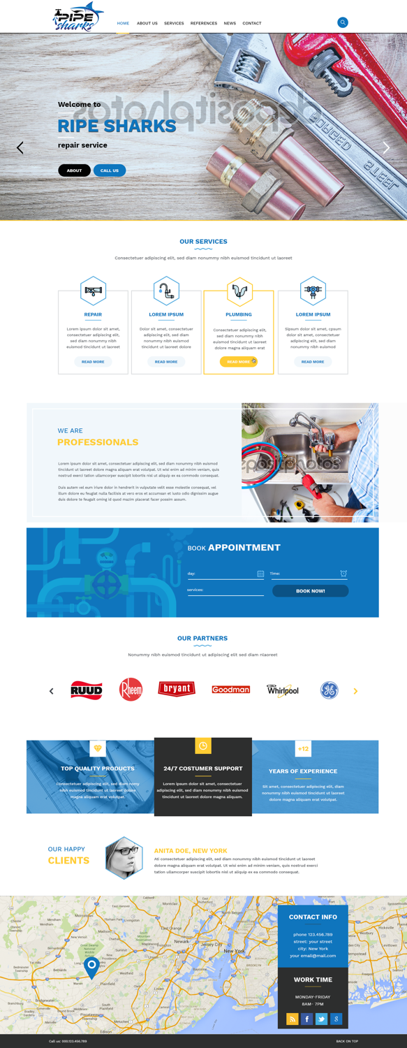 Web Design by skatusic for Pipe Sharks LLC | Design #20949070