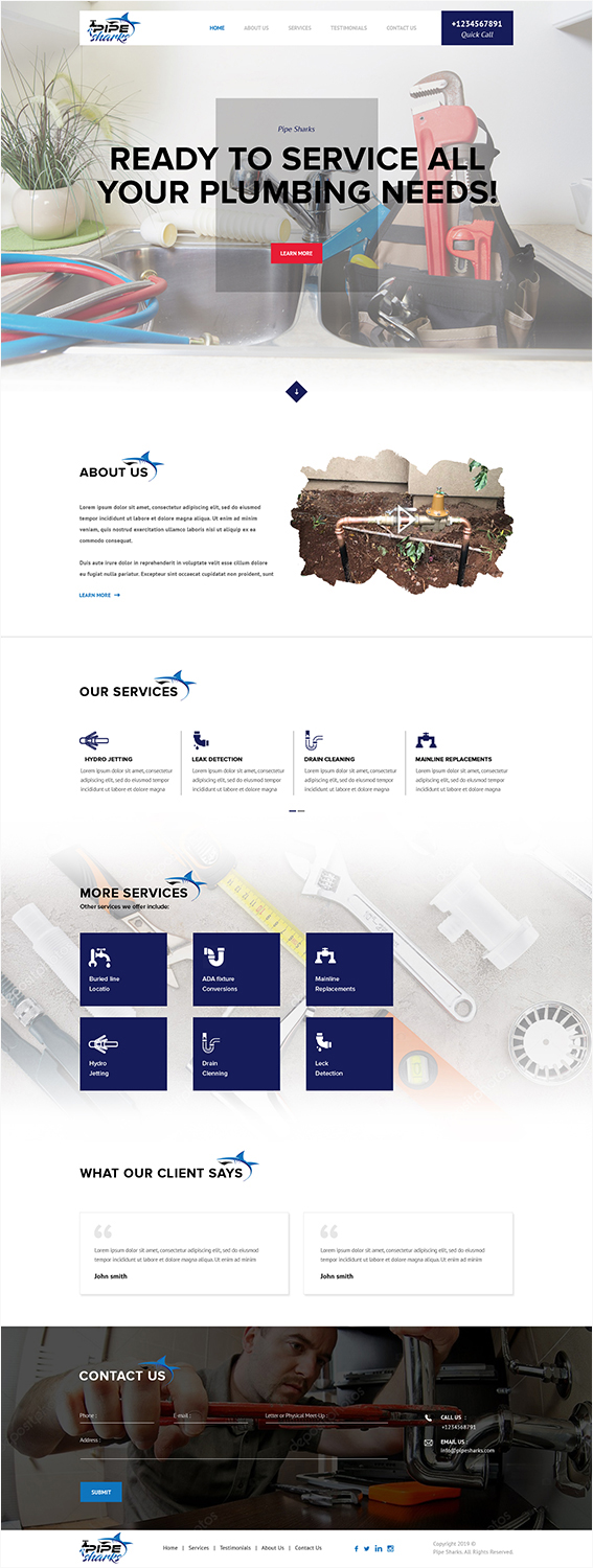 Web Design by PiXthemes for Pipe Sharks LLC | Design #20961217