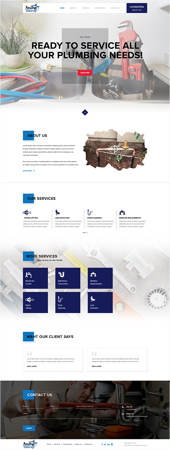Web Design by PiXthemes for Pipe Sharks LLC | Design #20961219