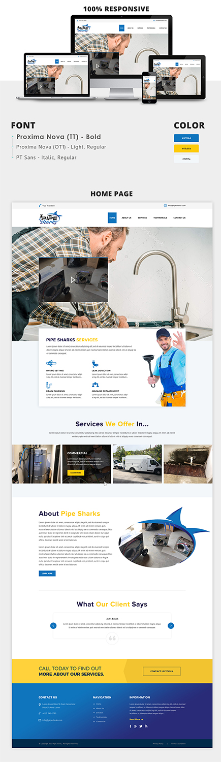 Web Design by PiXthemes for Pipe Sharks LLC | Design #20971409