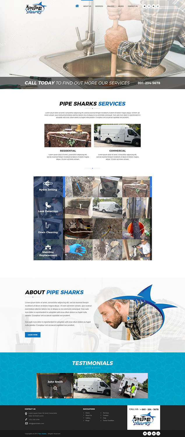 Web Design by PiXthemes for Pipe Sharks LLC | Design #20971540