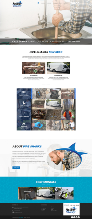 Web Design par PiXthemes pour Pipe Sharks LLC | Design : #20971540