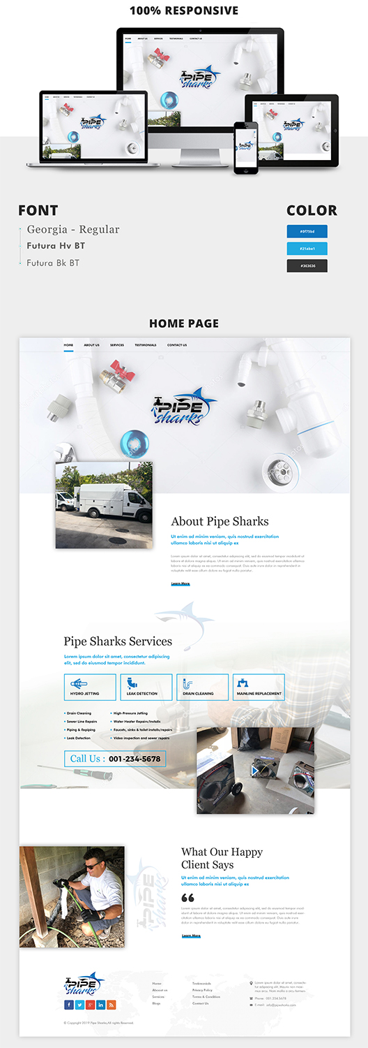 Web Design by PiXthemes for Pipe Sharks LLC | Design #20971601