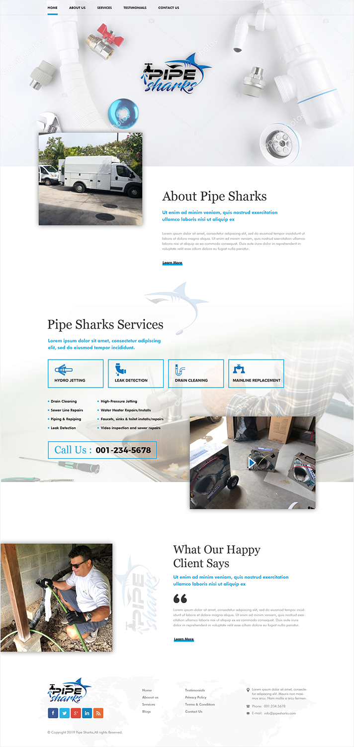 Web Design by PiXthemes for Pipe Sharks LLC | Design #20971602