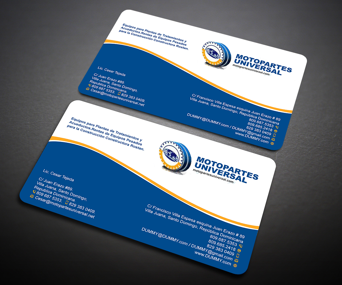 Design de Carte de Visite par Designers Hub pour Motopartesuniversal. SRL. | Design #20943010