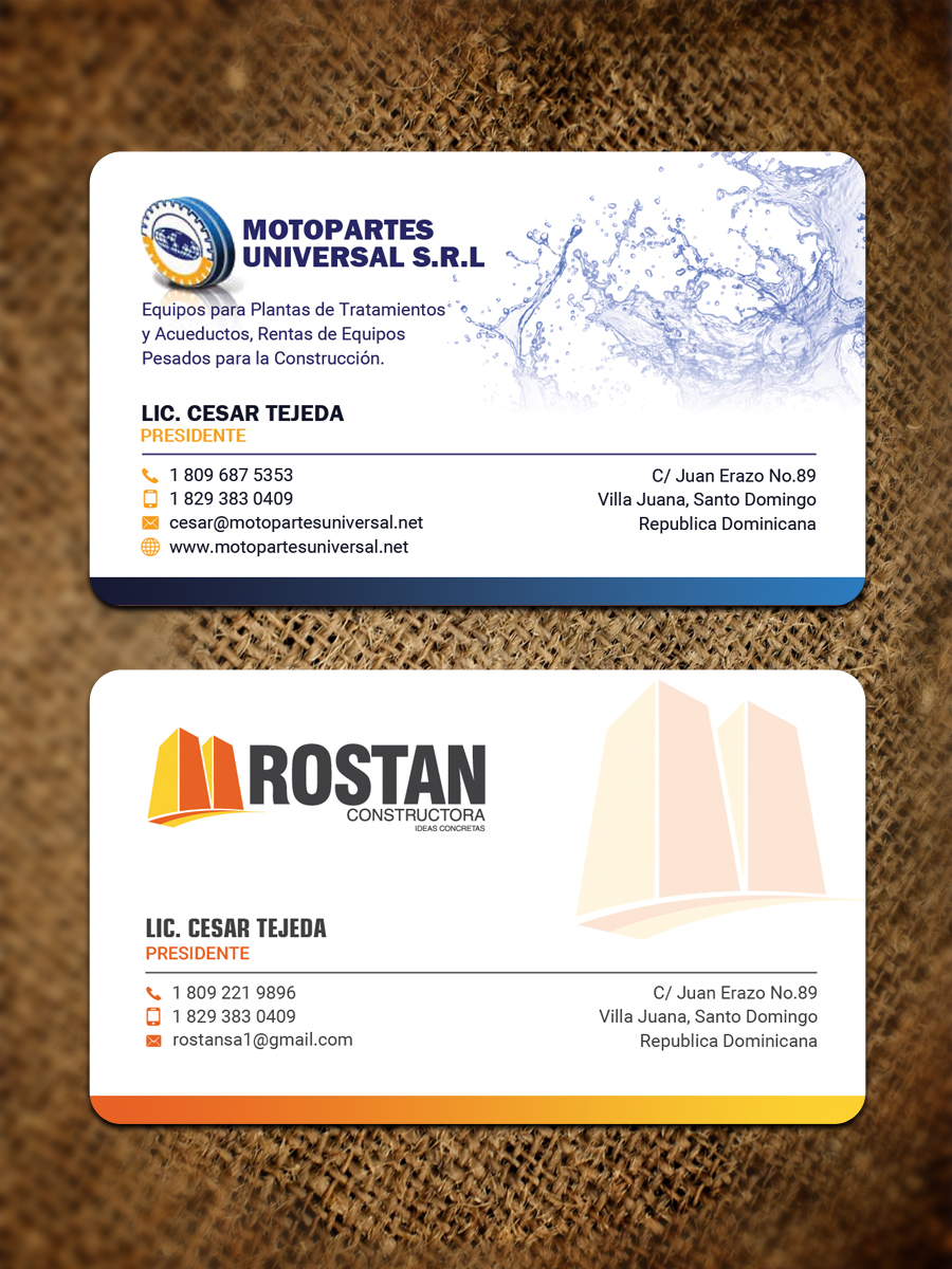 Business Card Design by Sandaruwan for Motopartesuniversal. SRL. | Design #20973911