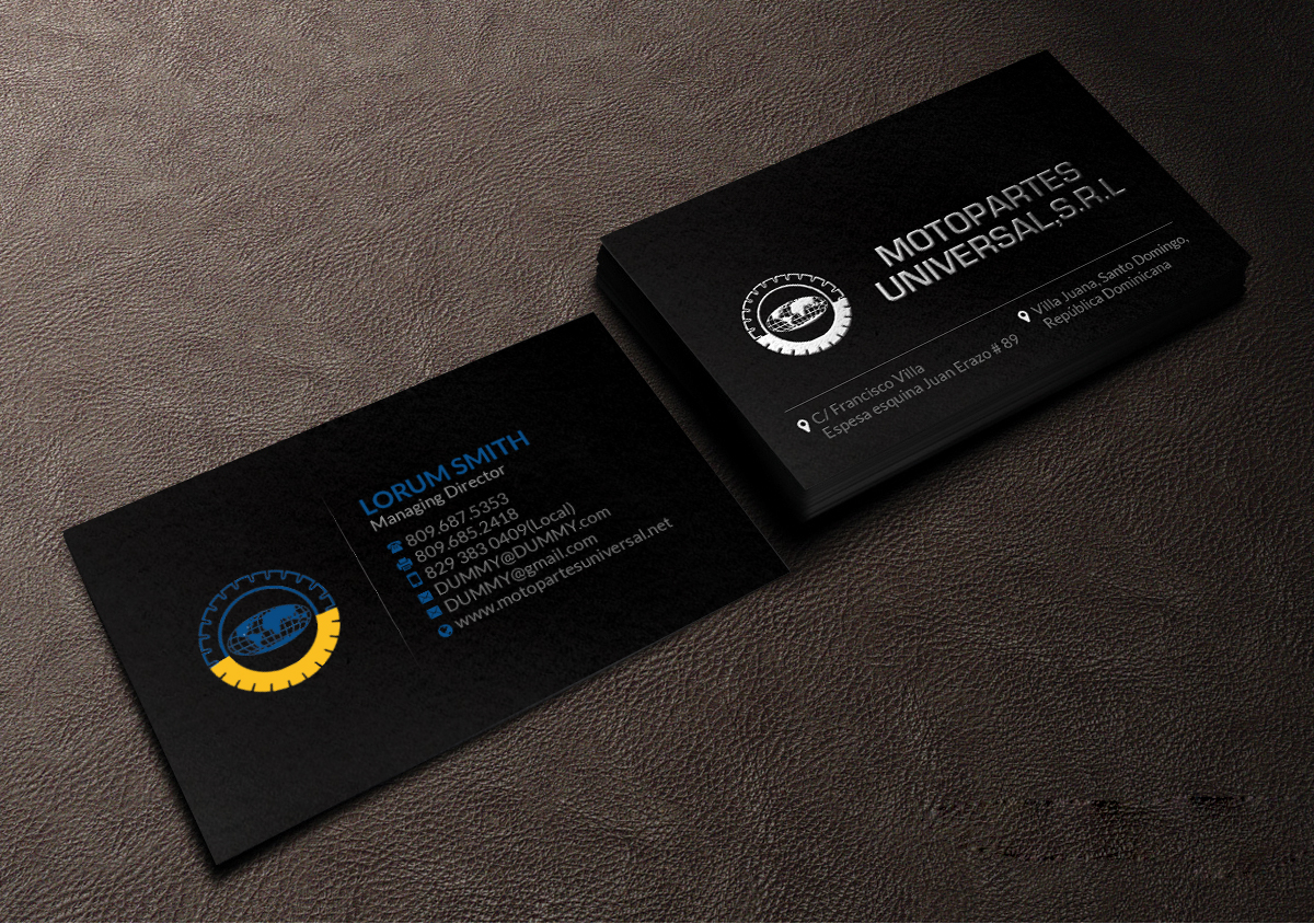 Business Card Design by Creations Box 2015 for Motopartesuniversal. SRL. | Design #20941903