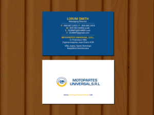 Business Card Design by Creations Box 2015 for Motopartesuniversal. SRL. | Design: #20941935