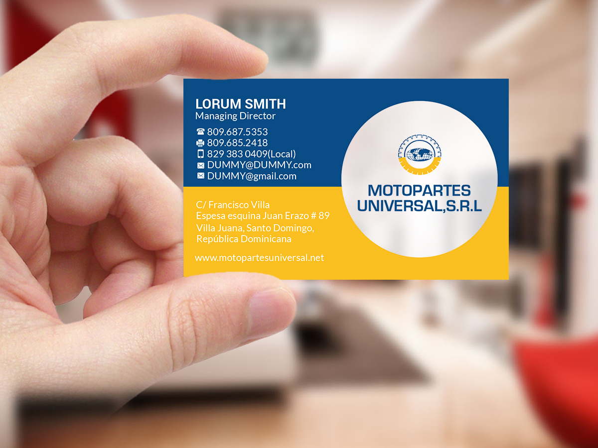 Visitenkarten-Design von Creations Box 2015 für Motopartesuniversal. SRL. | Design #20941939