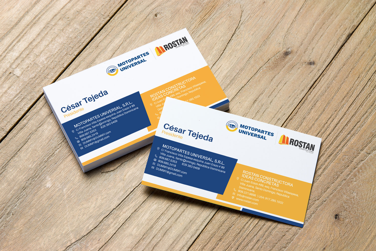 Design de Carte de Visite par 1onedesign pour Motopartesuniversal. SRL. | Design #20942518