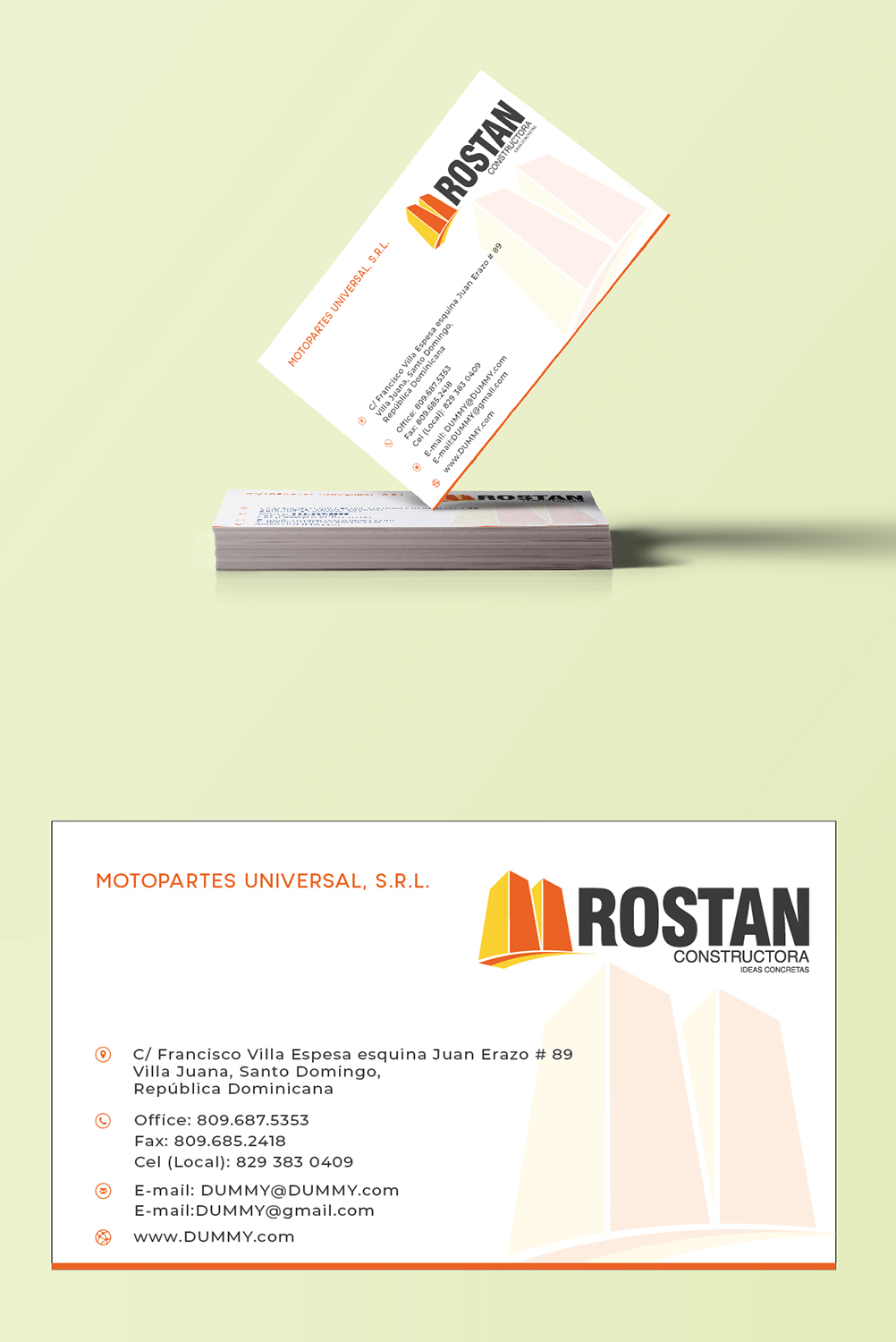 Visitenkarten-Design von PavanPrajapati für Motopartesuniversal. SRL. | Design #20937861
