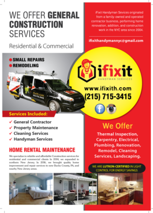New flyer design for construction company marketing and description of services.  | Diseño de Flyer por meet007