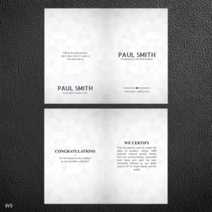Jewellery Company Needs an Authenticity Card Design