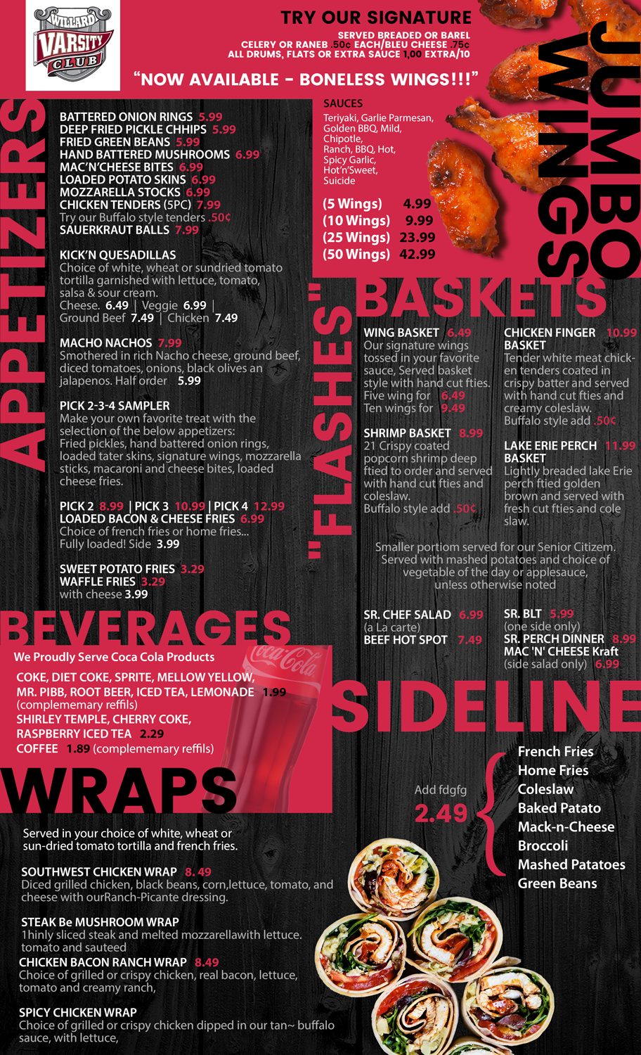 Diseño de Menú por Victor_pro para Bruno's Pizzeria / Varsity Club | Diseño #21030621