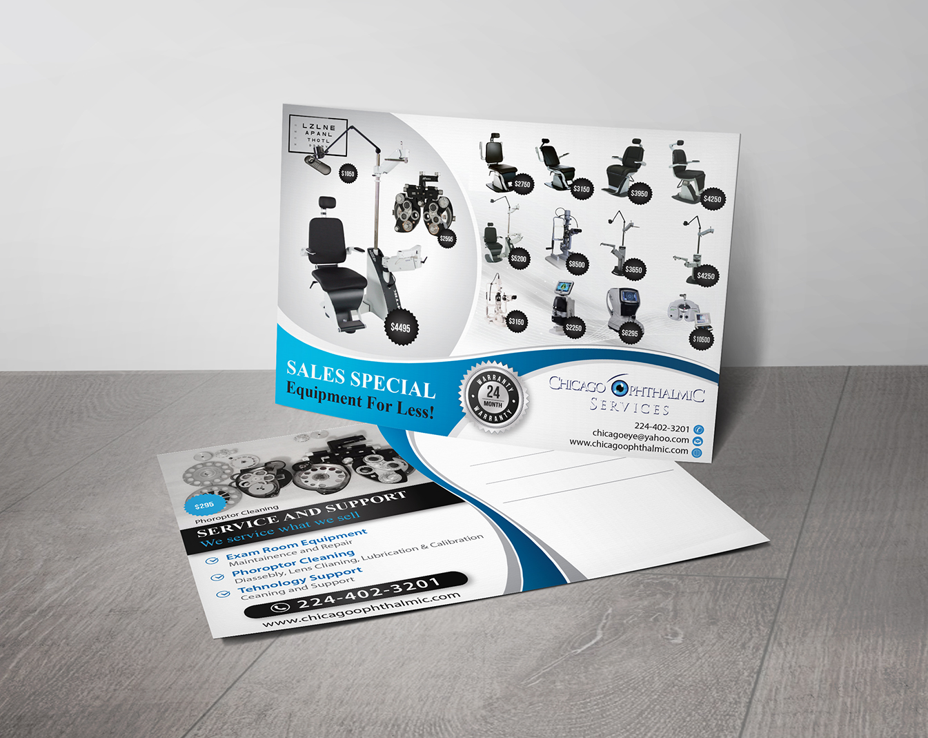 Diseño de Postal por alex989 para Chicago Ophthalmic Services, Inc | Diseño #20956957