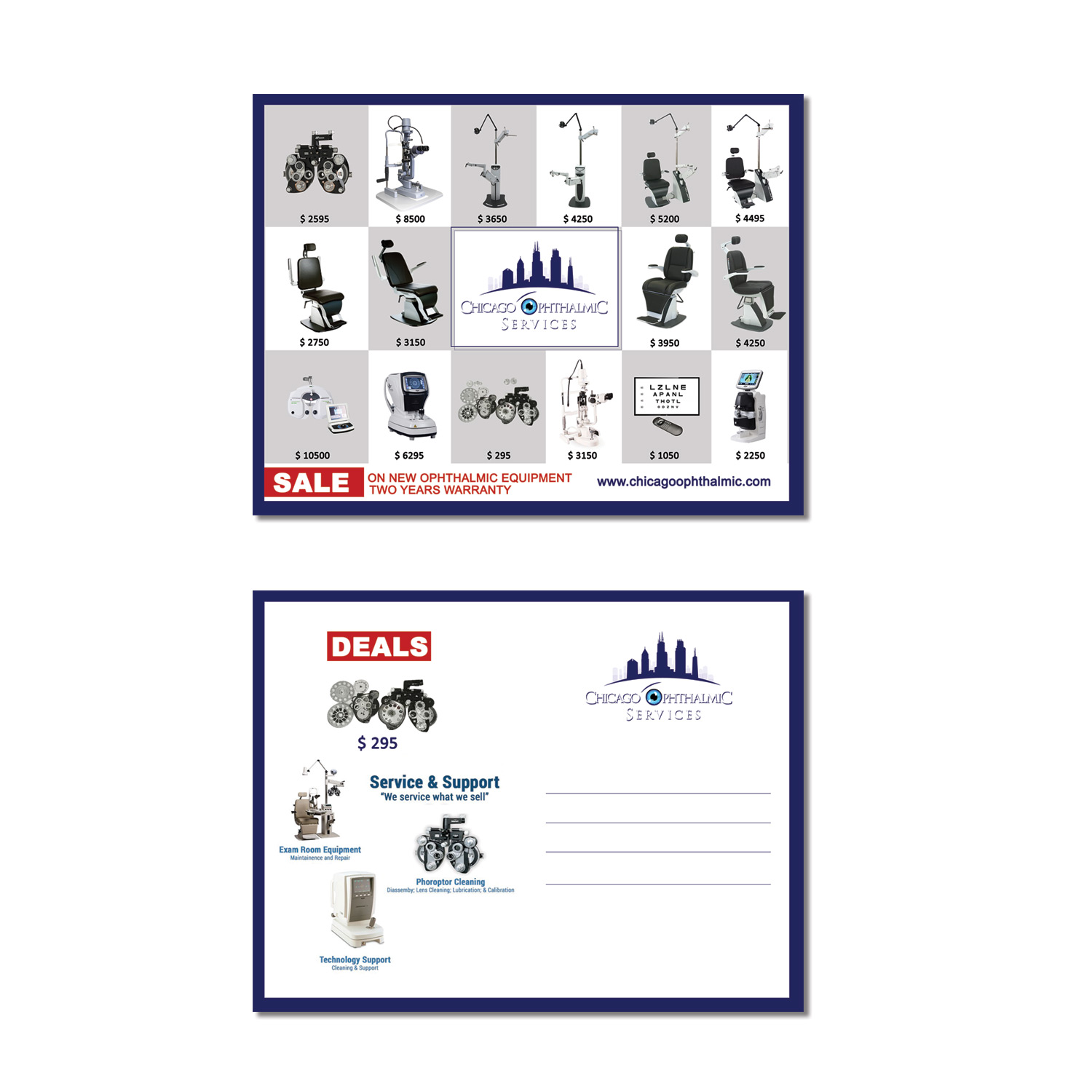 Diseño de Postal por aneesha_s para Chicago Ophthalmic Services, Inc | Diseño #20970794