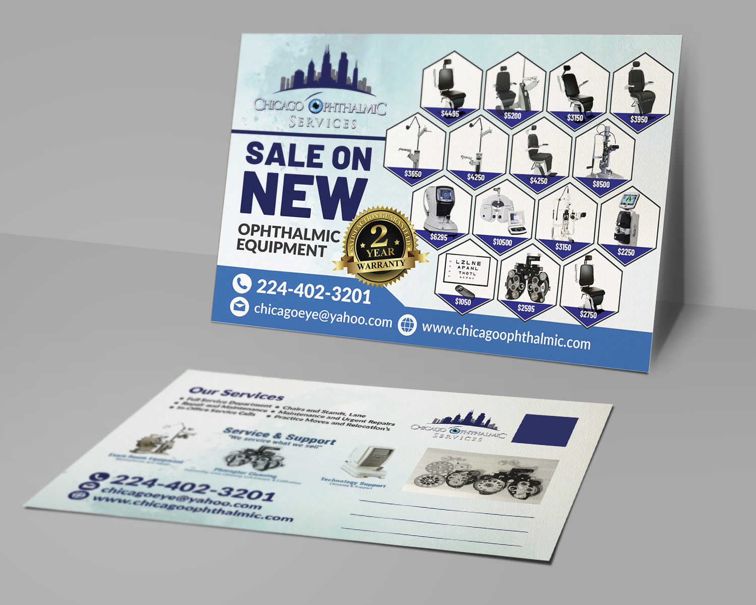 Postkarten-Design von Deziners Zone für Chicago Ophthalmic Services, Inc | Design #20949881
