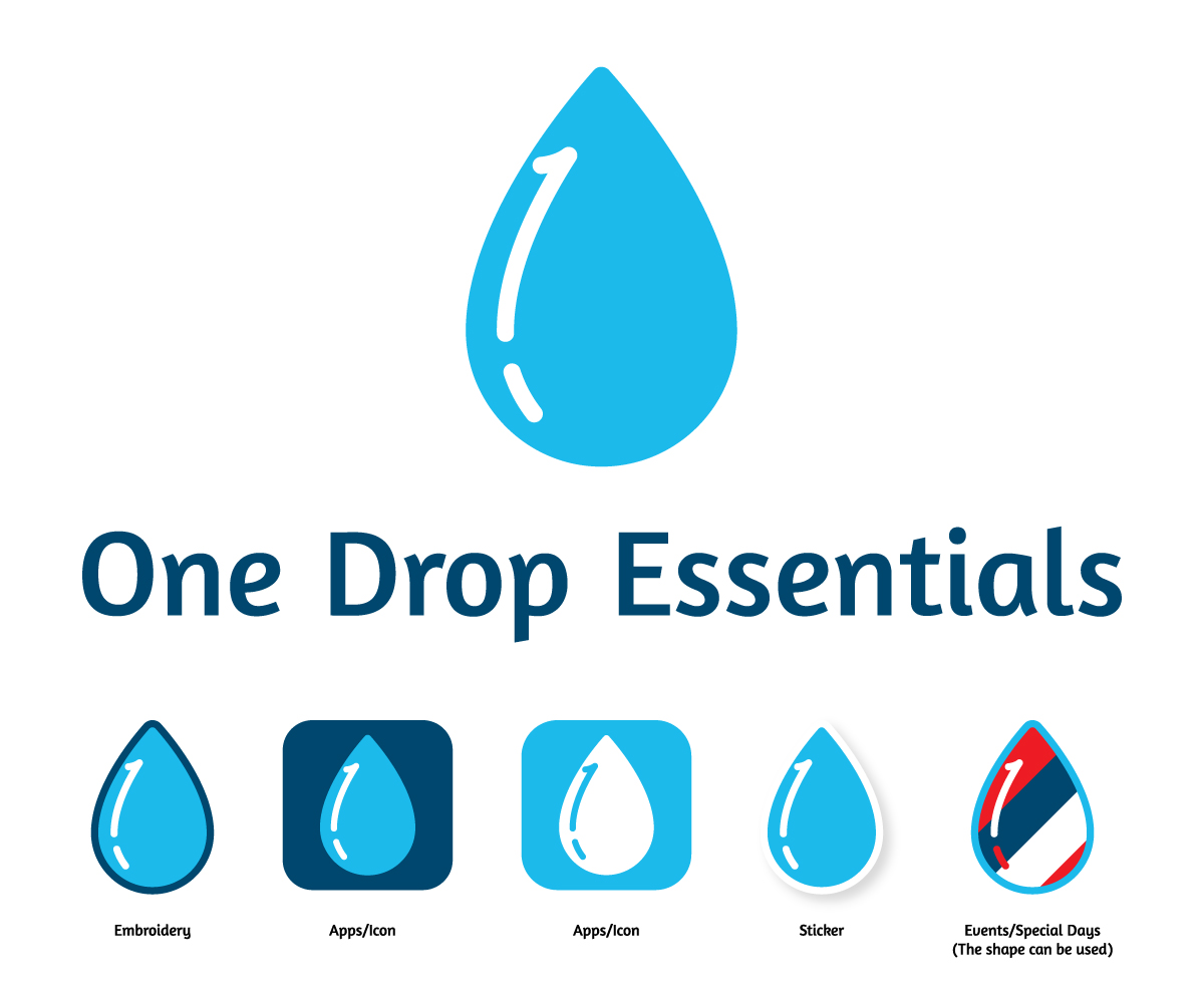 Logo Design by Rioniga Zandy for One Drop Essentials | Design #20966566