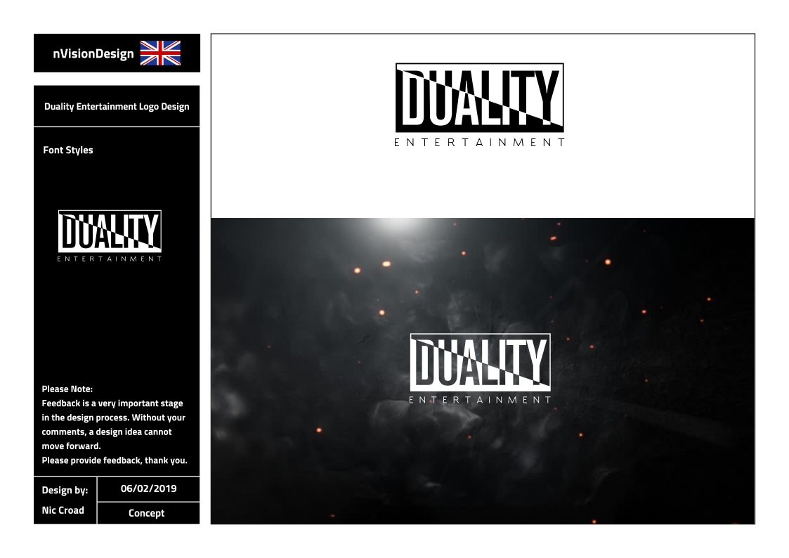 Logo Design by nvisiondesign.co.uk for Duality Entertainment | Design #20961109