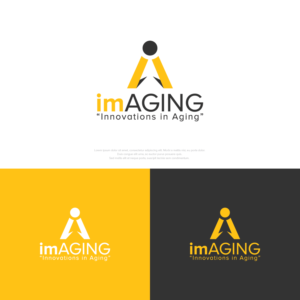 The company name is iAging -- tagline Innovations in Aging -- logo iA | Logo Design by designbysy