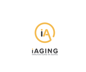 The company name is iAging -- tagline Innovations in Aging -- logo iA | Logo Design by Wild Geek