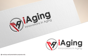The company name is iAging -- tagline Innovations in Aging -- logo iA | Logo Design by Juli creation